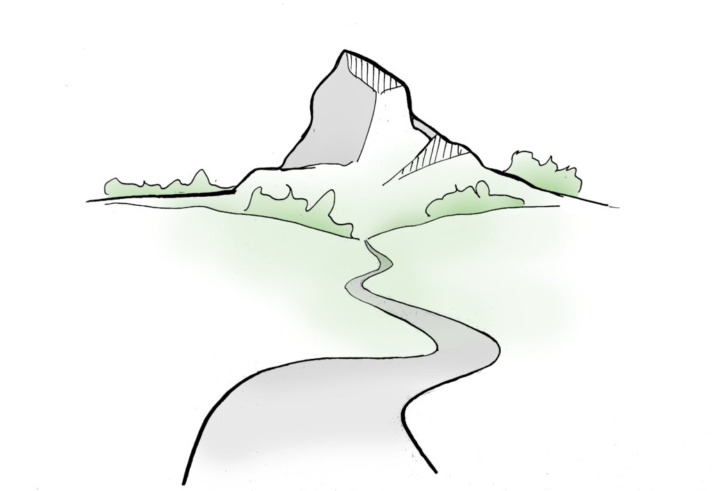 Architektieren Sichtachsen Berggipfel
